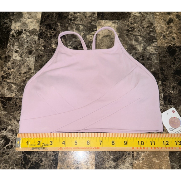 LULULEMON FLOW Y WRAP FRONT HIGH NECK BRA PINK PEONY SIZE 4 - Picture 2 of 8